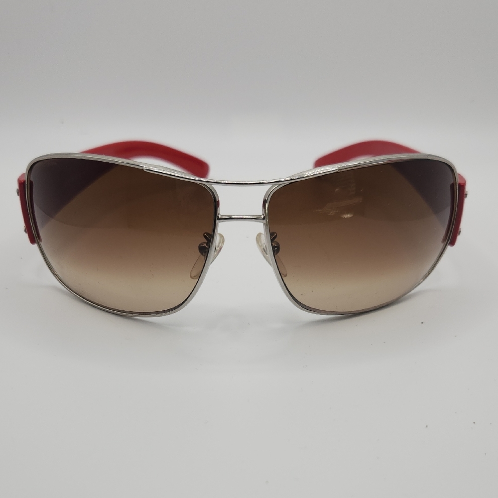 Prada Red and Silver Sunglasses